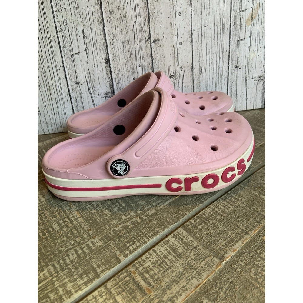 Crocs Bayaband Youth Girls‎ Slip on Clogs Size 1 (J1) Light Pink Water Friendly